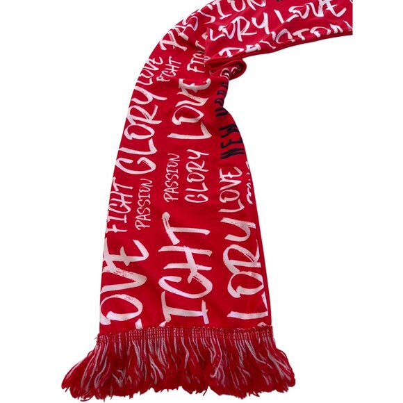 New York Red Bulls Soccer Scarf Red Polyester With Fringe 60" Fans & Sports Love - Picture 3 of 9